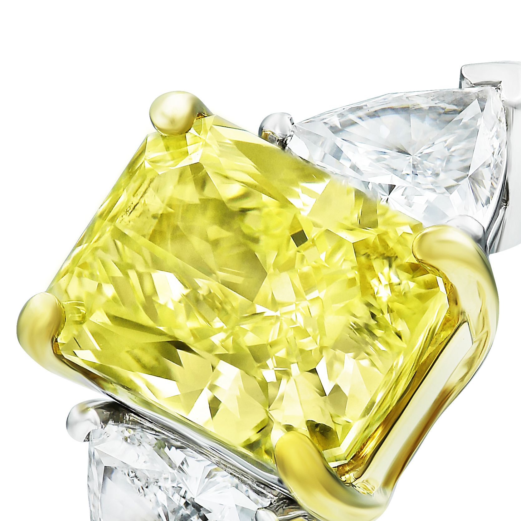 Кольцо из белого золота с желтым бриллиантом 2.08 ct, арт. 38446 из ...