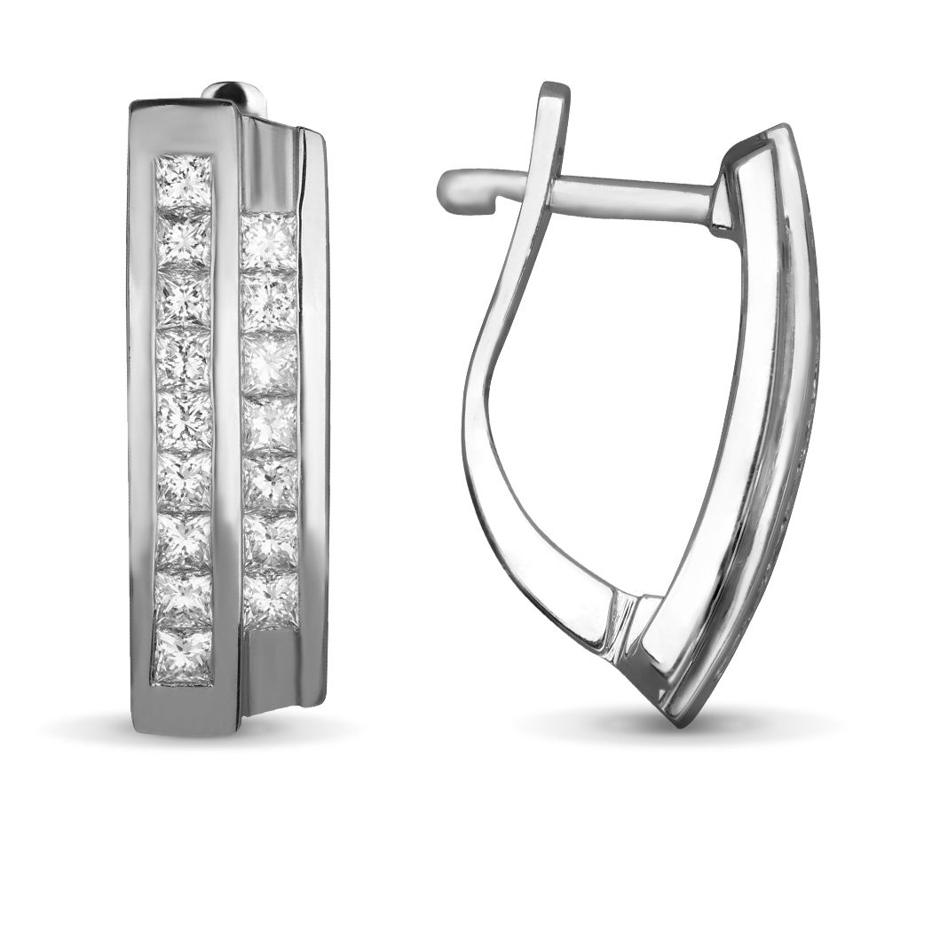 Серьги из белого золота с бриллиантами