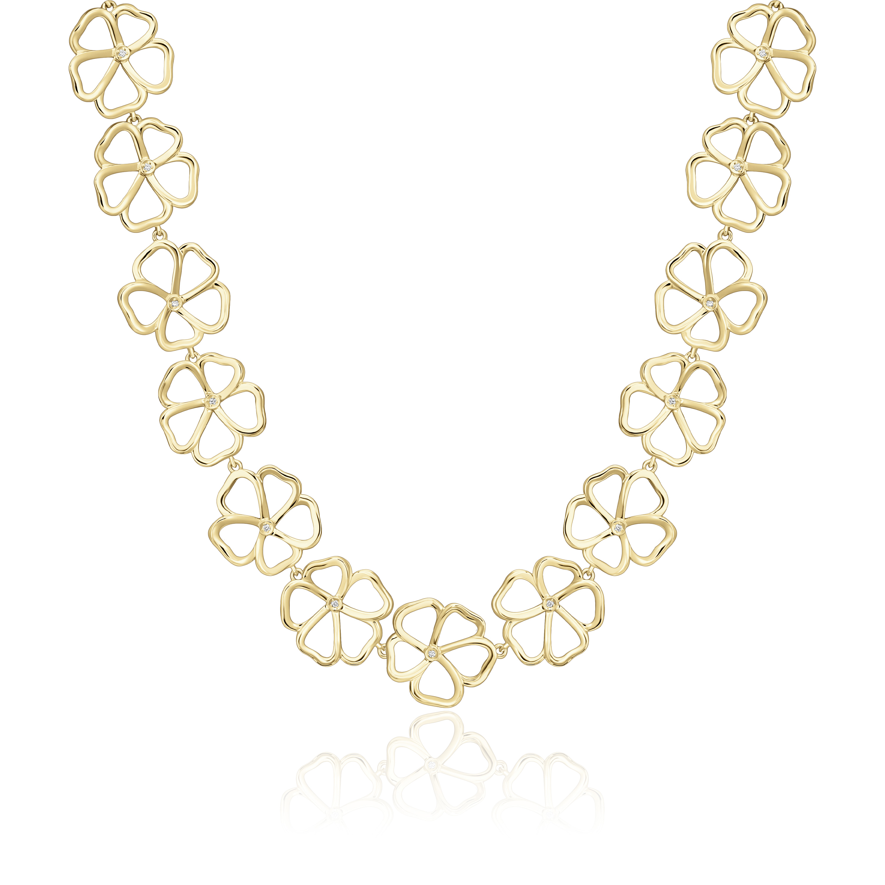 Колье из желтого золота с бриллиантами