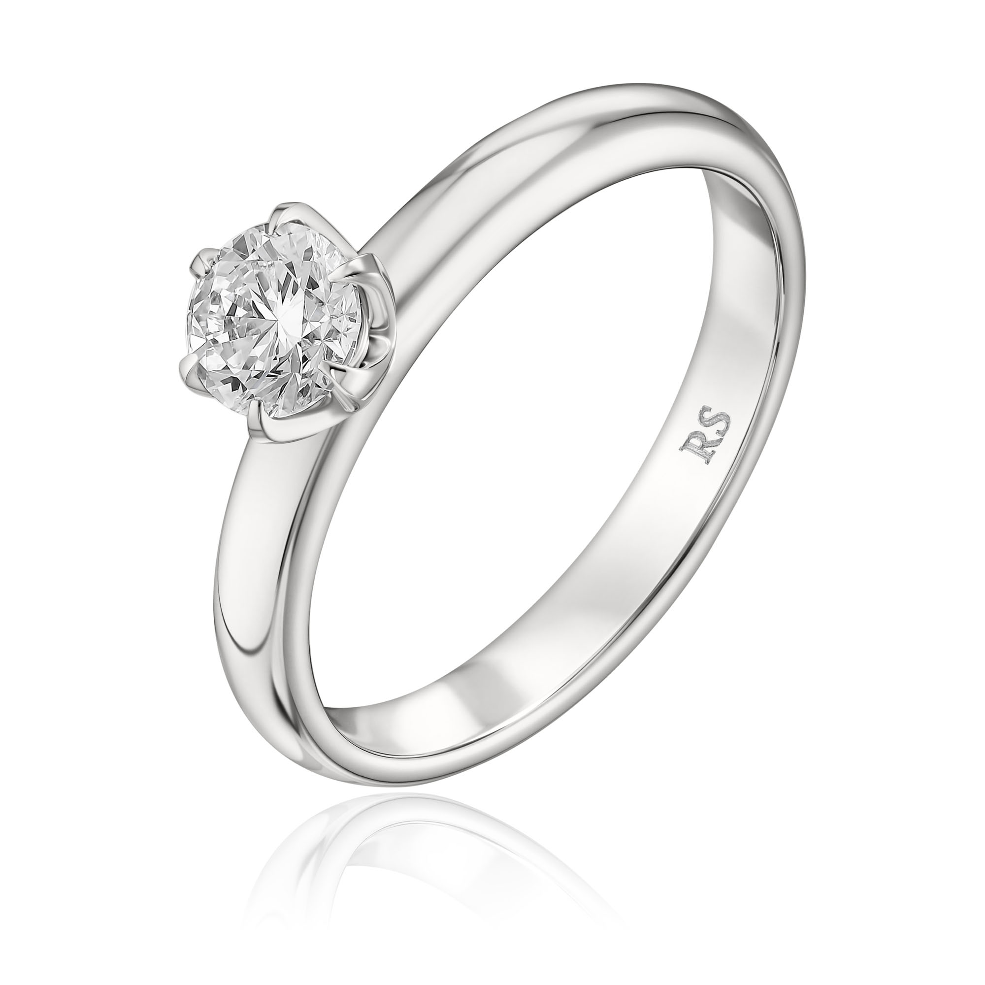 Кольцо из белого золота с бриллиантом