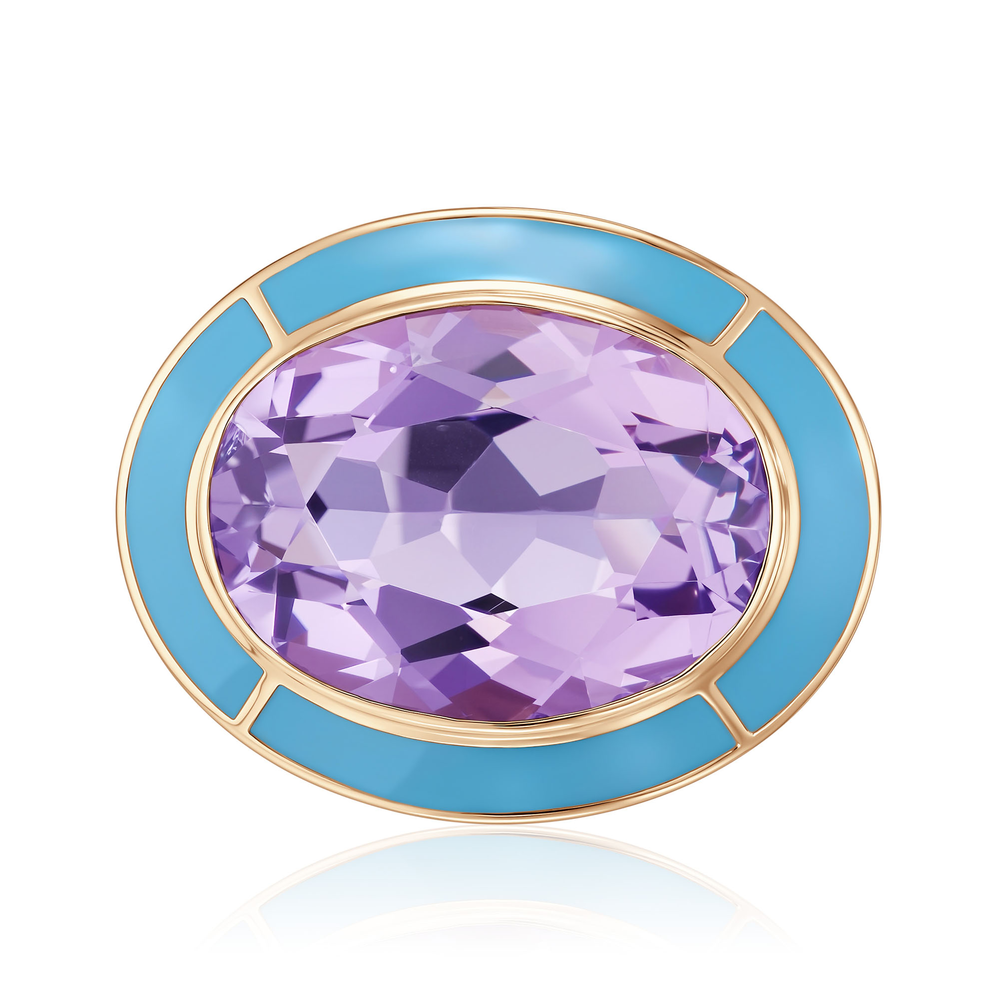 Подвеска из желтого золота с аметистом