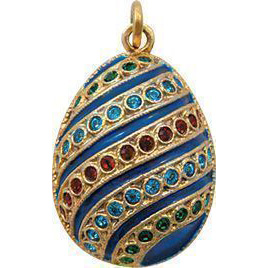 Подвеска яйцо из серебра с ювелирным стеклом