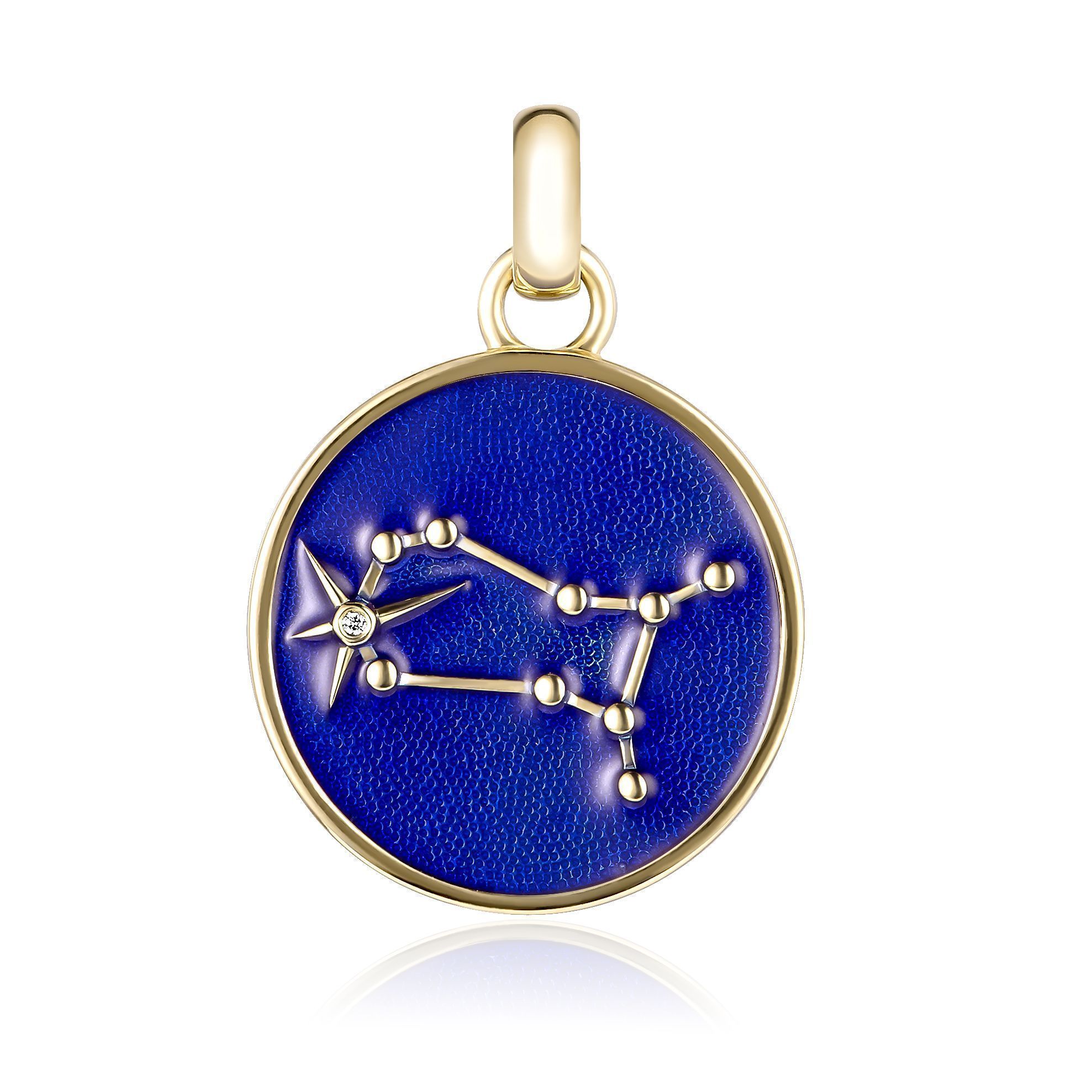 Подвеска «Близнецы» из желтого золота с бриллиантами