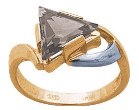 Кольцо из красного золота с кварцем