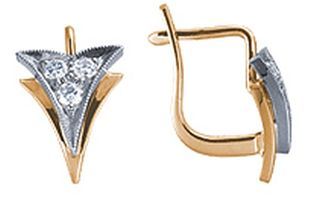 Серьги из красного золота с бриллиантами