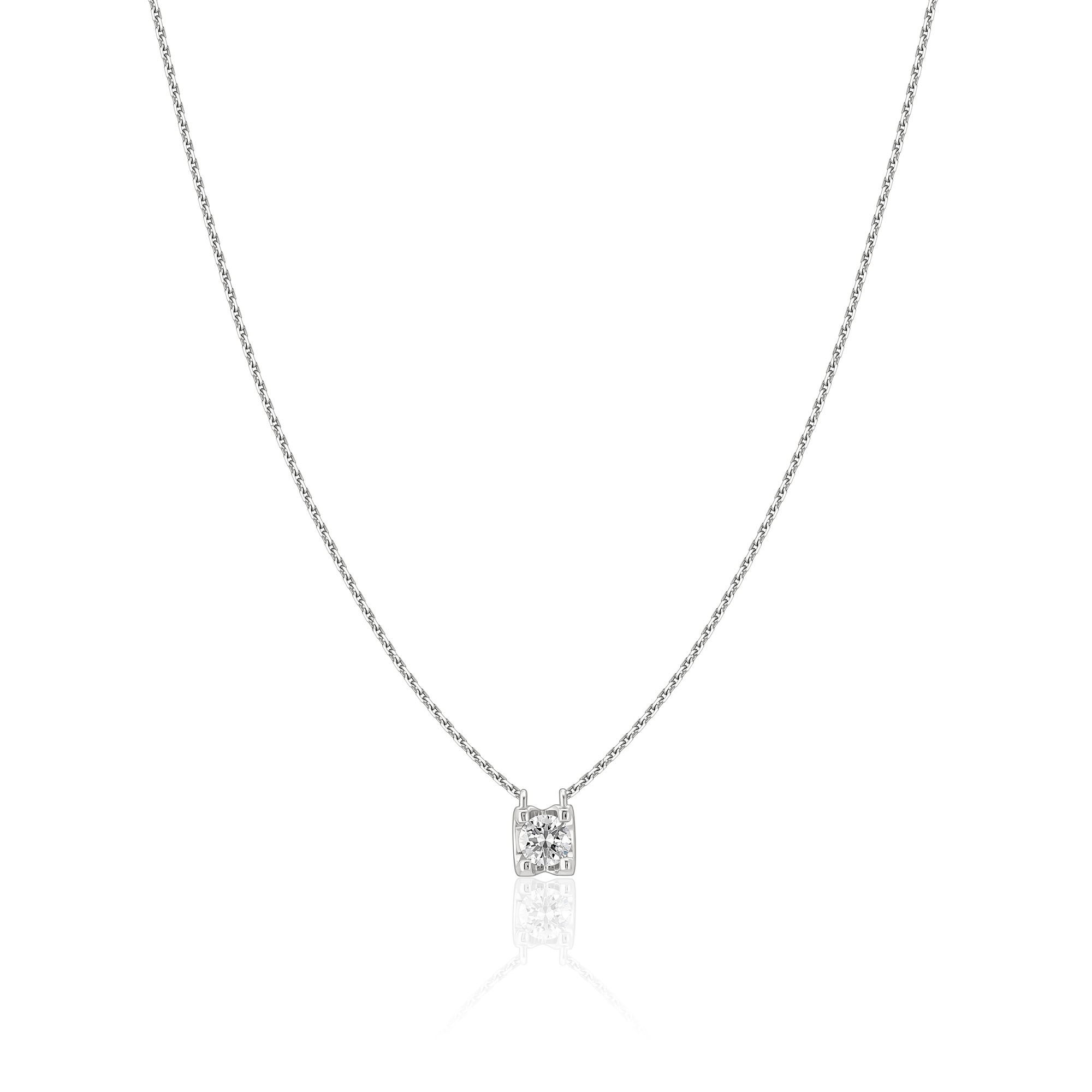 Колье из белого золота с бриллиантом