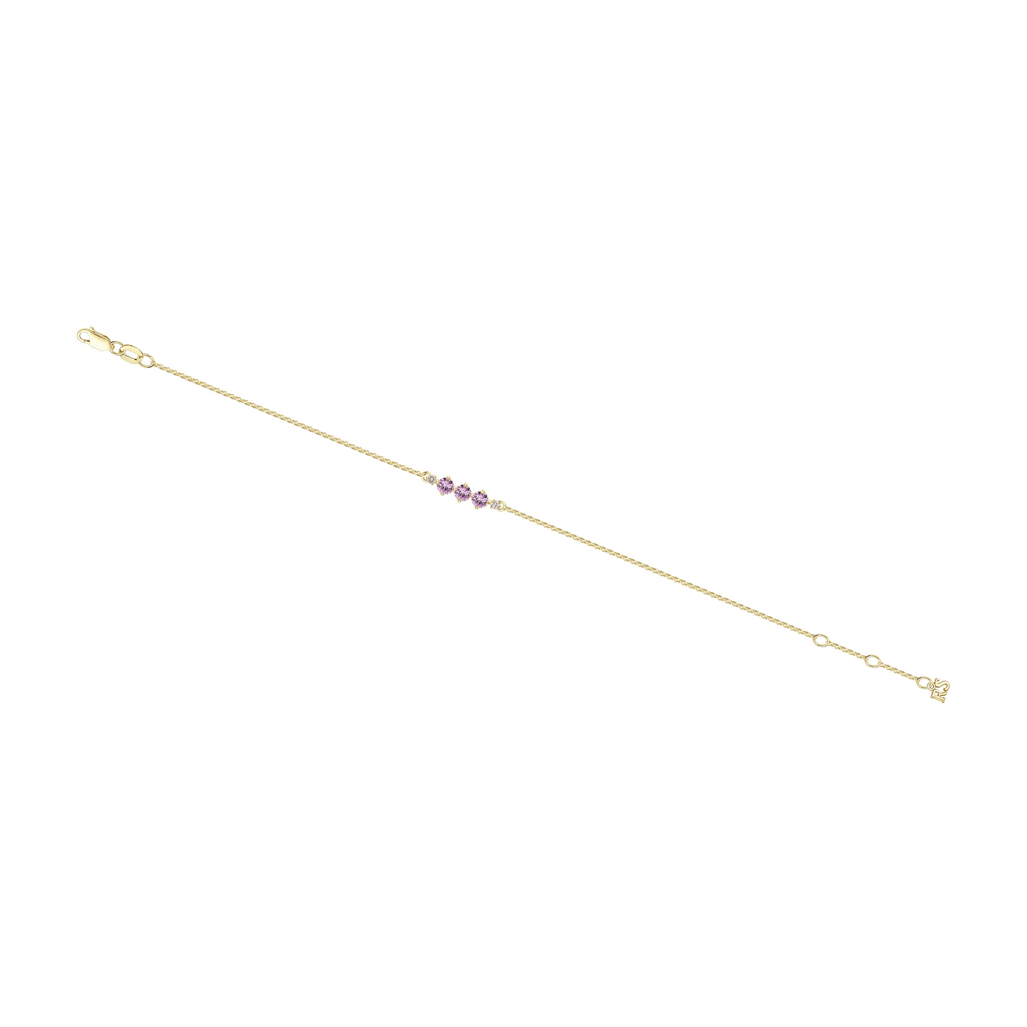 Браслет из желтого золота с бриллиантами и сапфирами