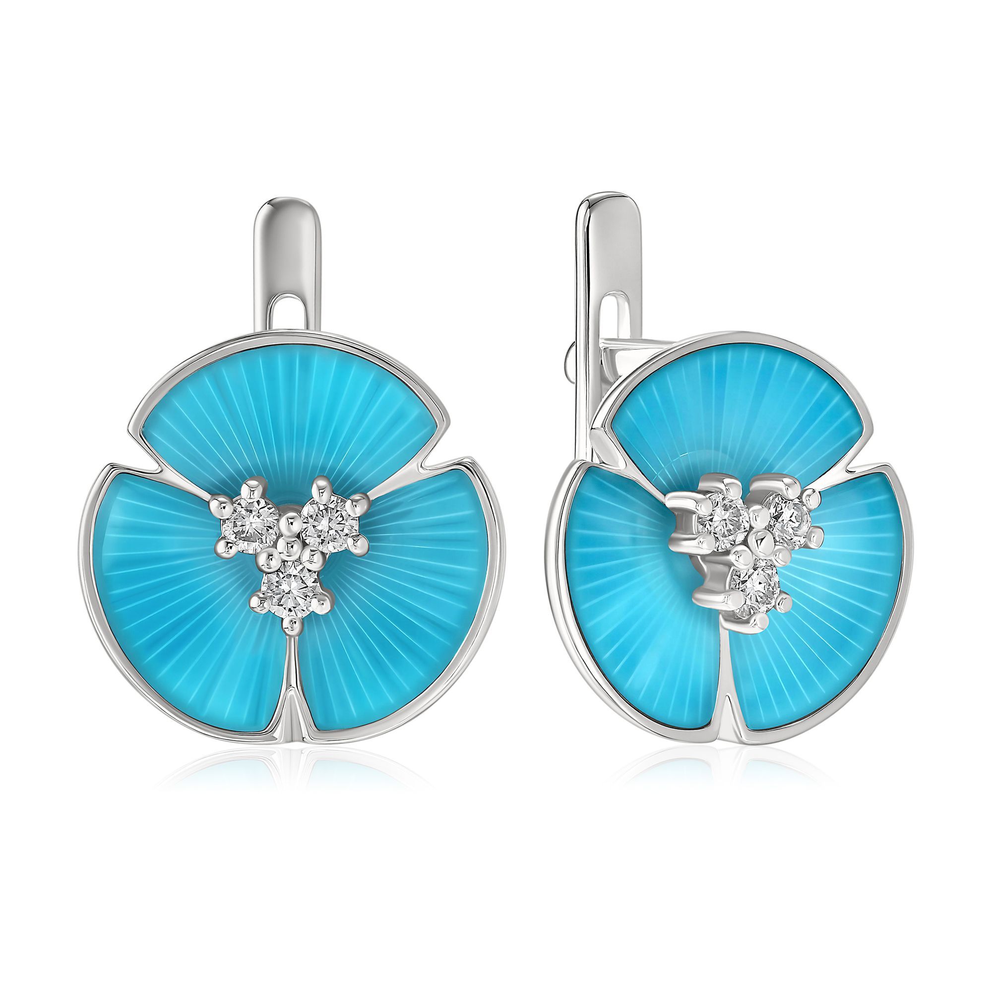 Серьги из серебра с бриллиантами