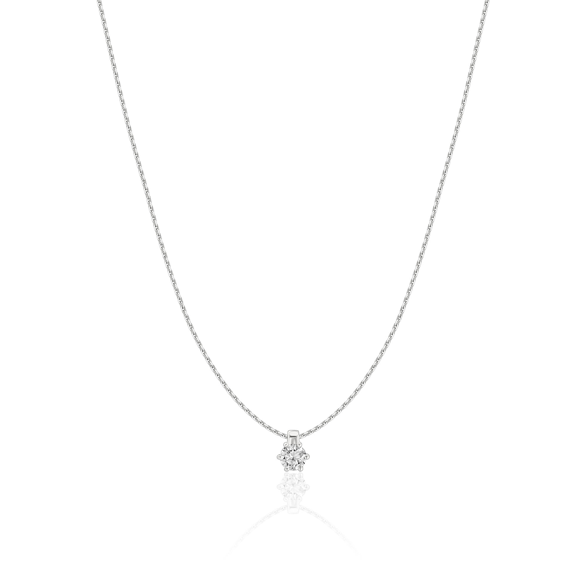 Колье из белого золота с бриллиантом
