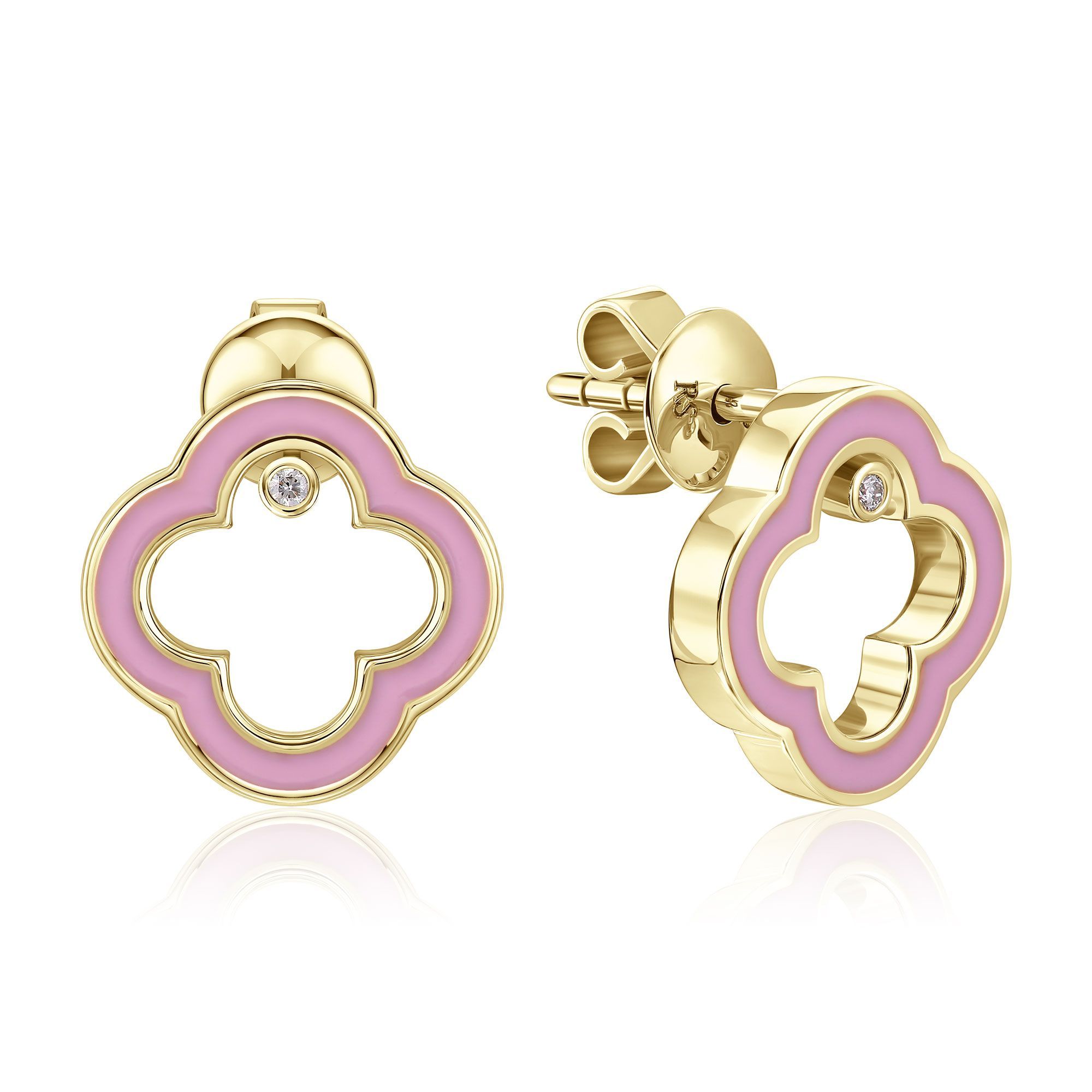 Пусеты из желтого золота с бриллиантами