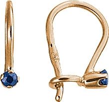 Серьги из красного золота с сапфирами