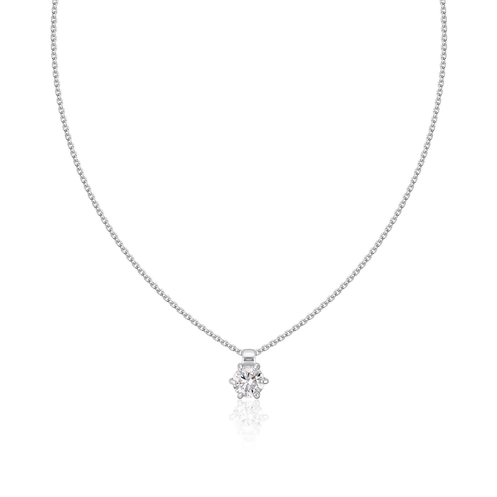 Колье из белого золота с бриллиантом