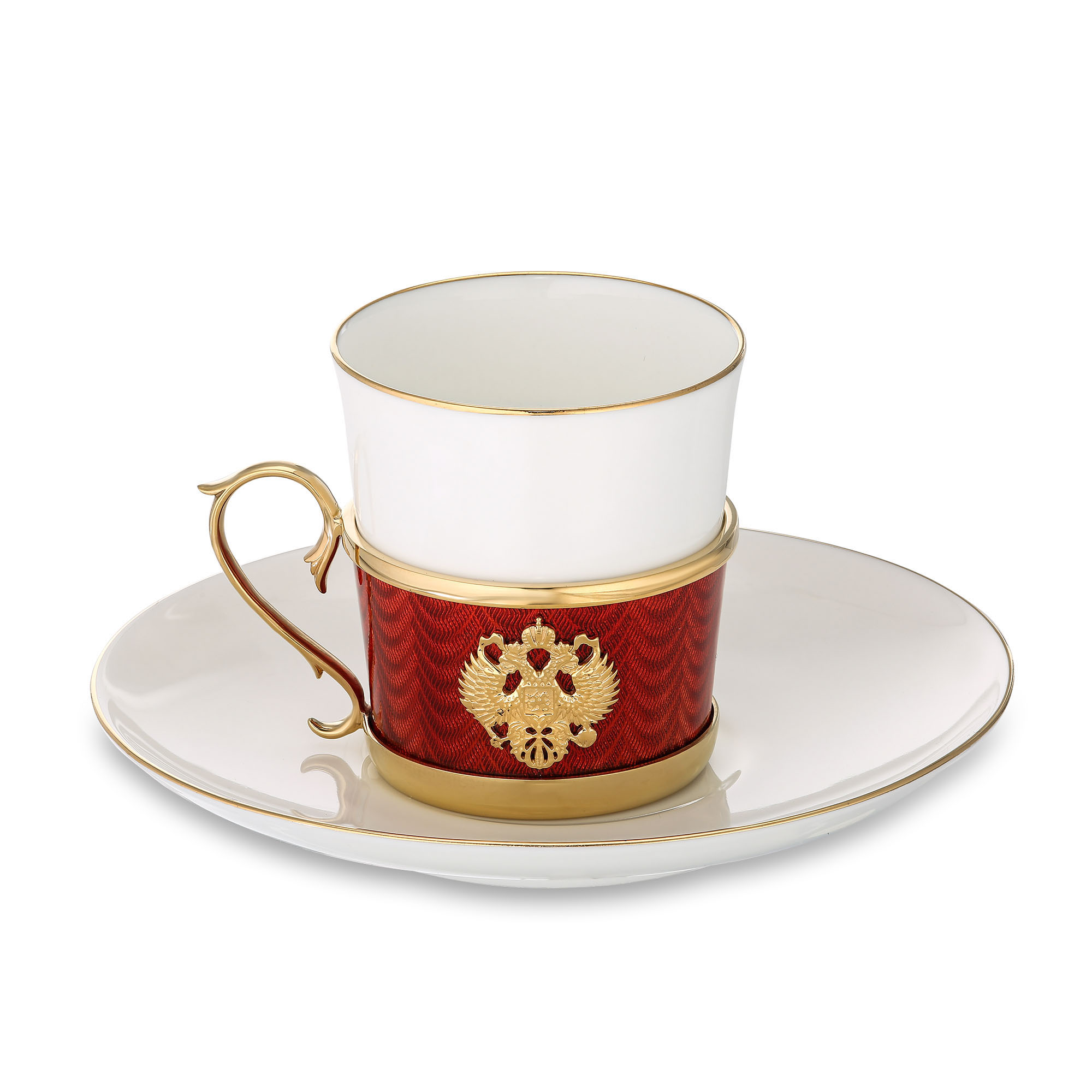 Кофейный набор «Герб РФ» из серебра