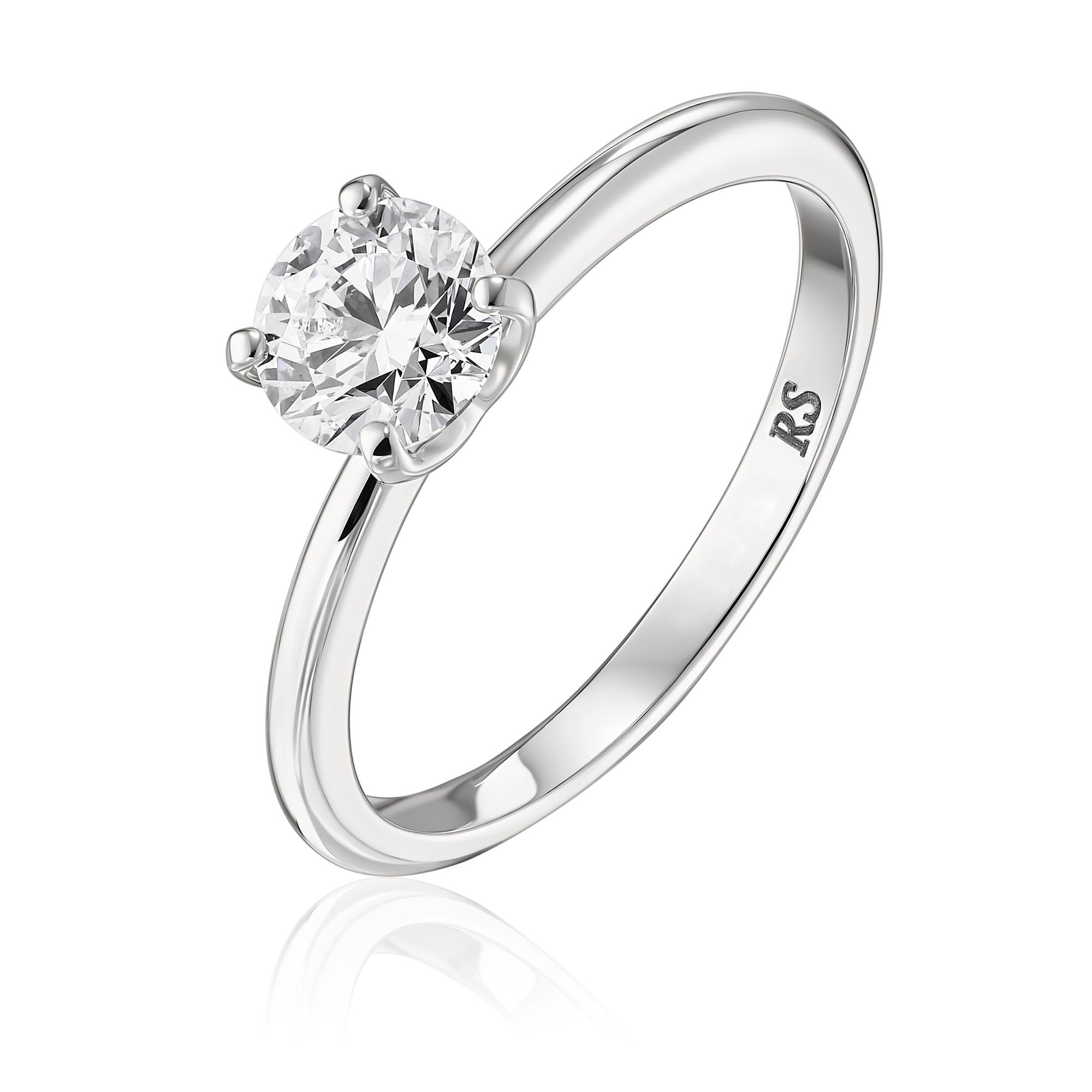 Кольцо из белого золота с бриллиантом