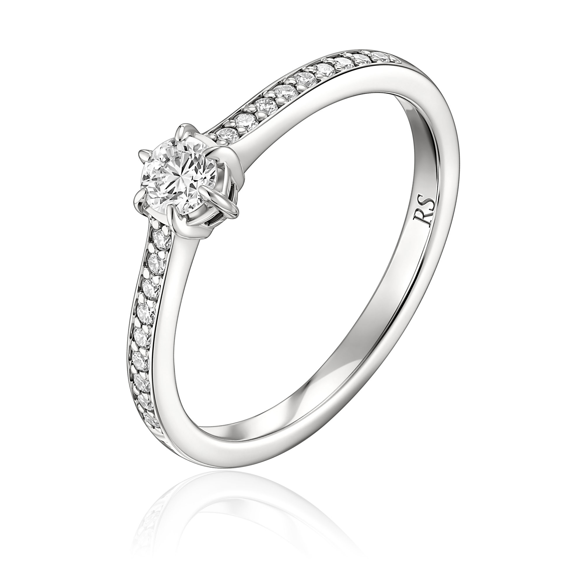 Кольцо из белого золота с бриллиантами