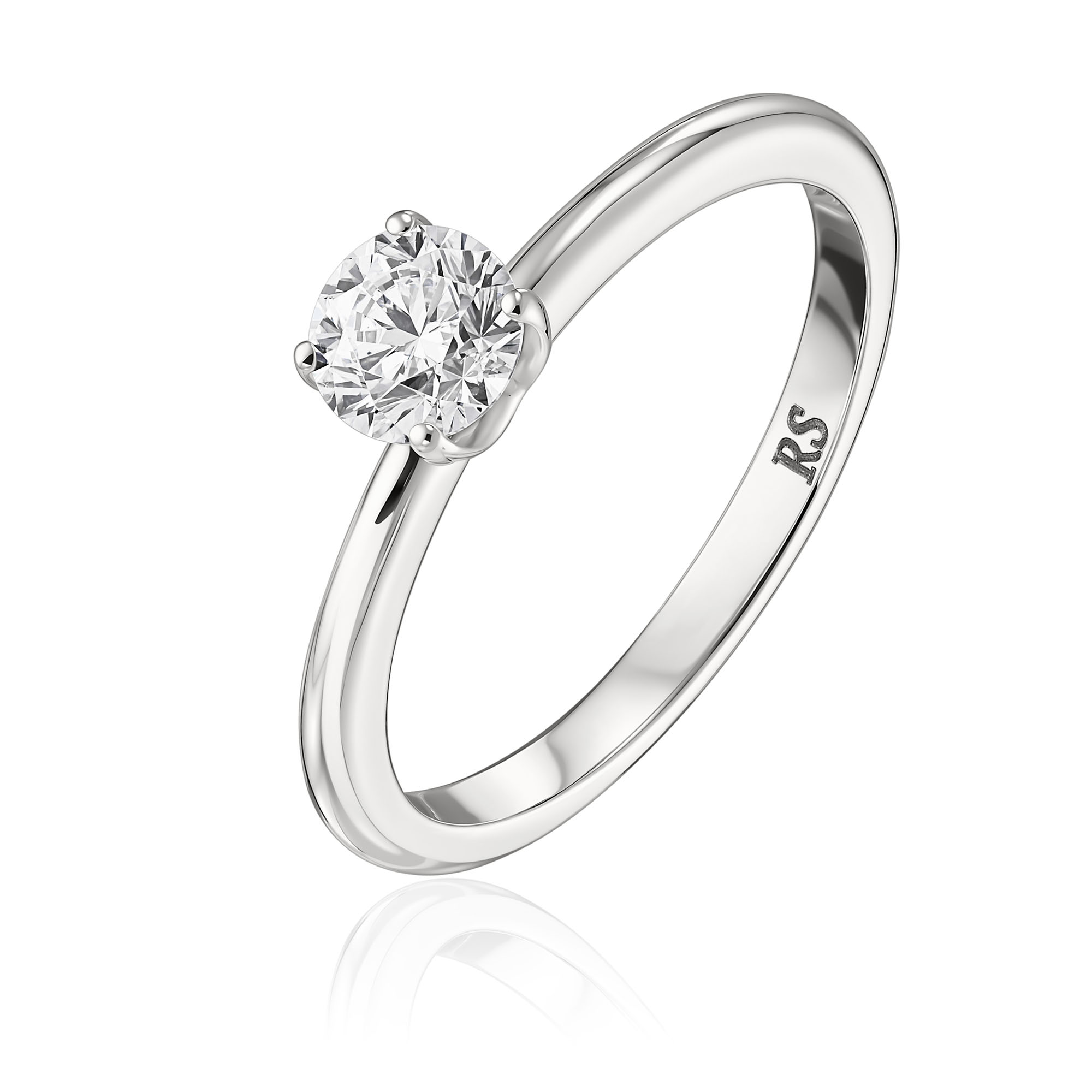 Кольцо из белого золота с бриллиантом