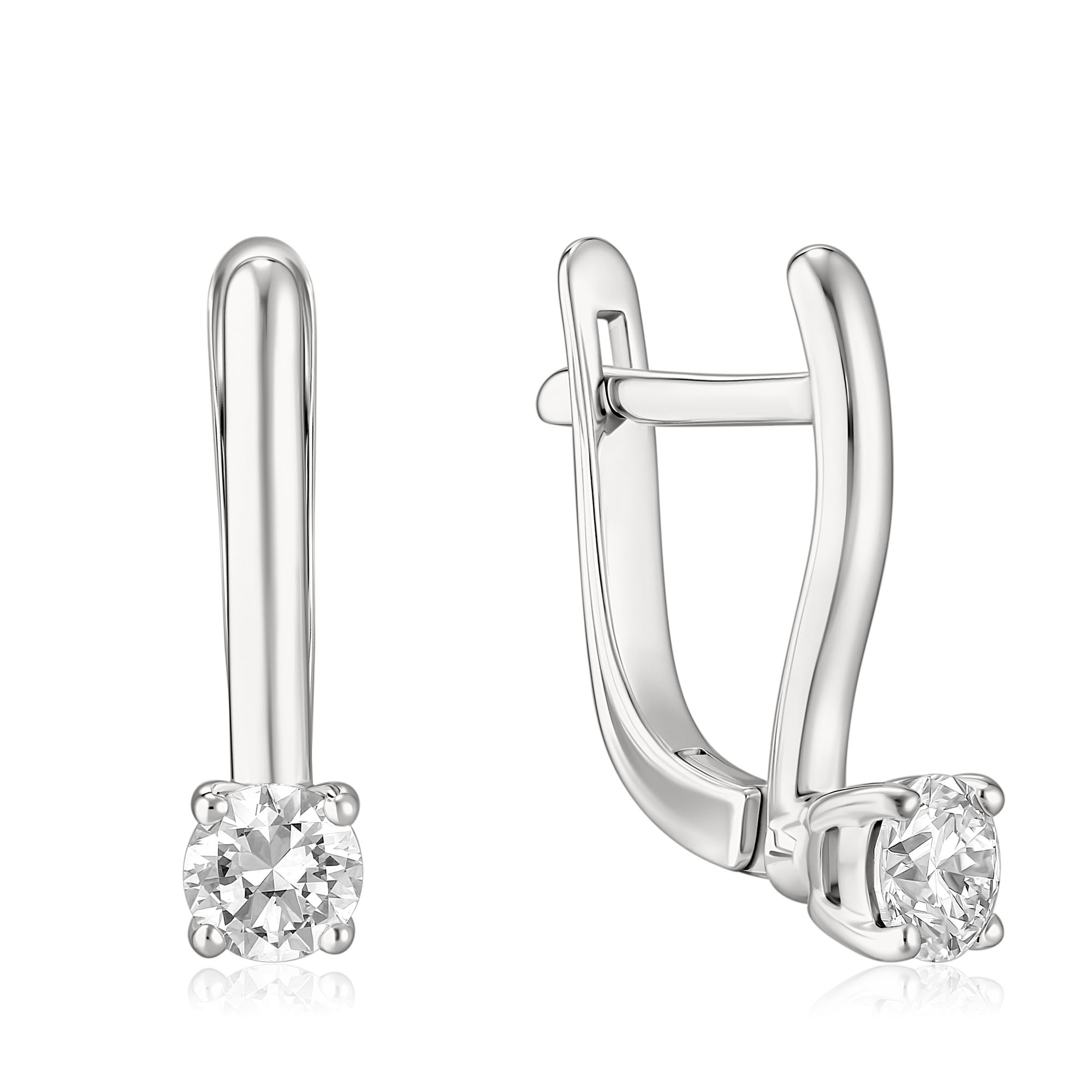 Серьги из белого золота с бриллиантами