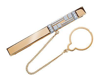 Зажим для галстука из красного золота с бриллиантами