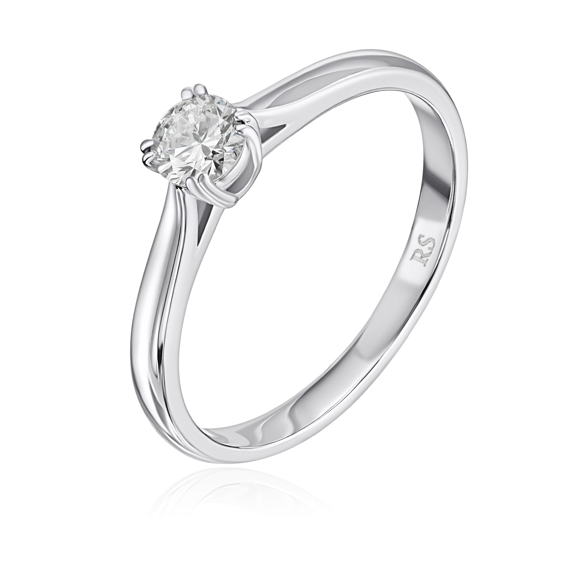 Кольцо из белого золота с бриллиантом