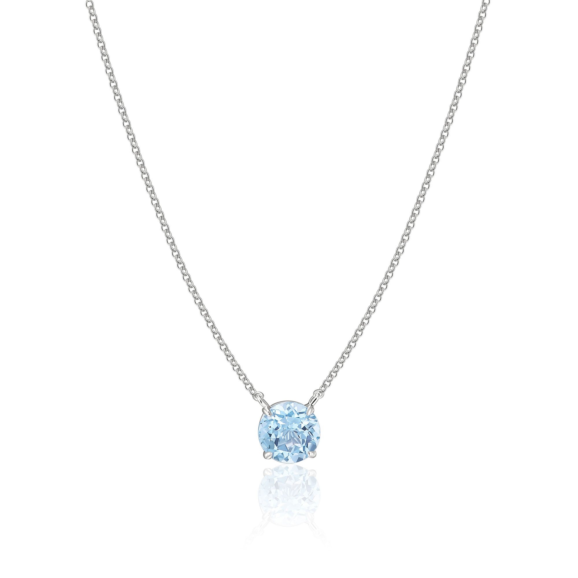 Колье из белого золота с топазом и бриллиантами