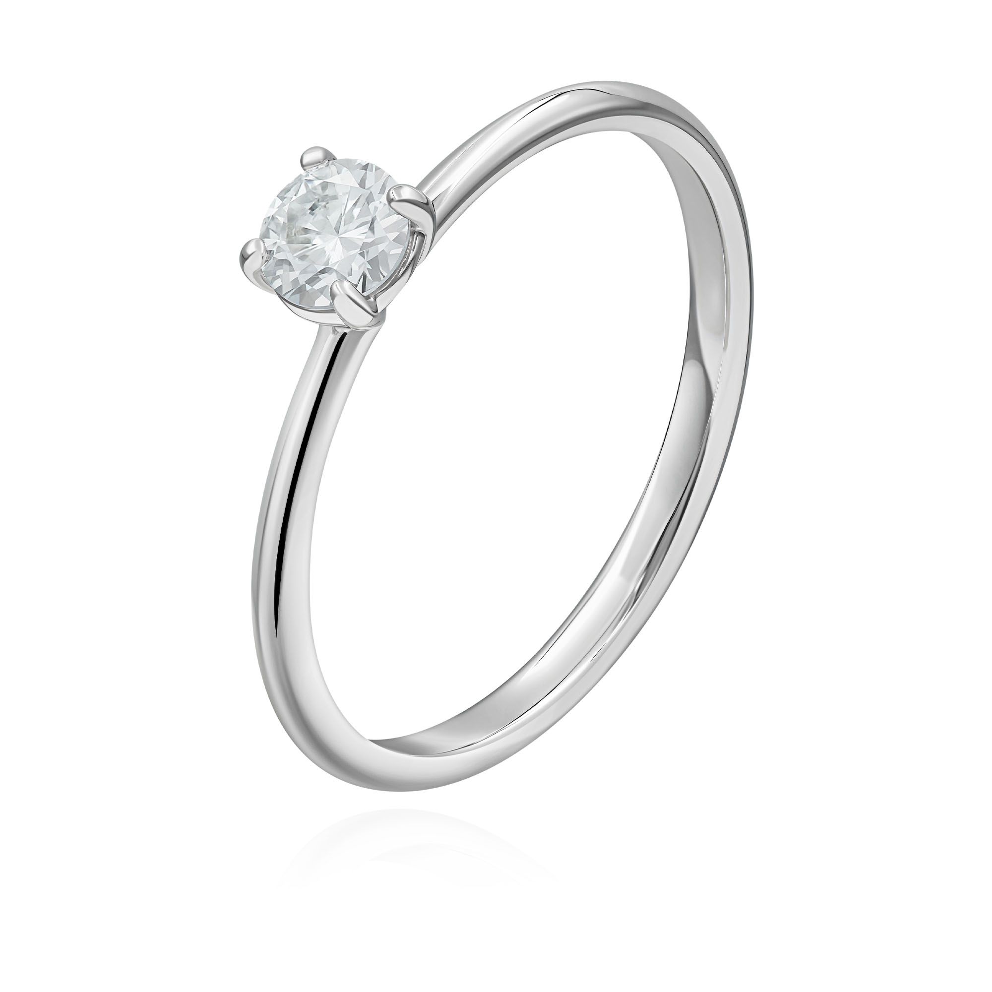 Кольцо из белого золота с бриллиантом