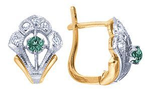 Серьги из красного золота с фианитами