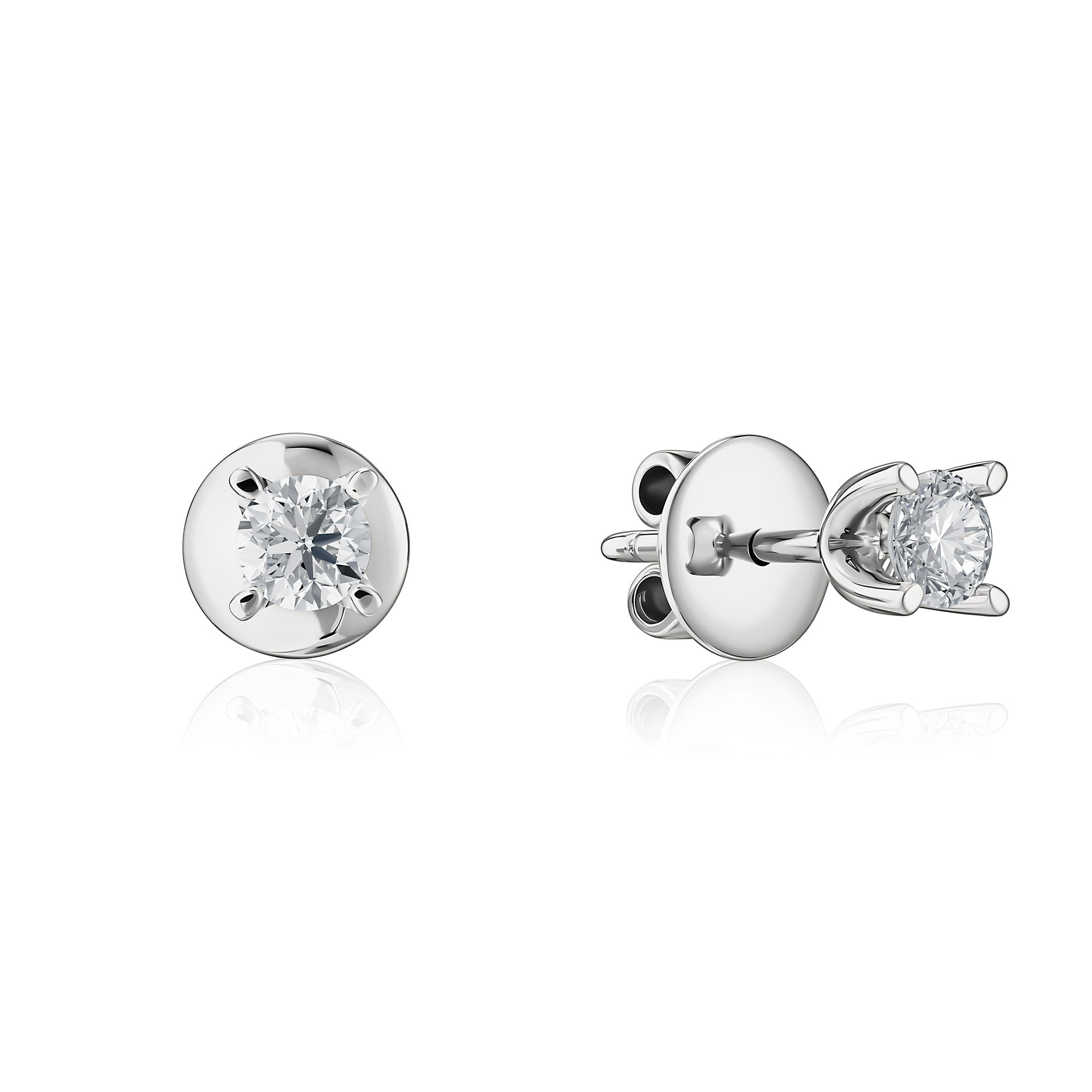 Пусеты из белого золота с бриллиантами