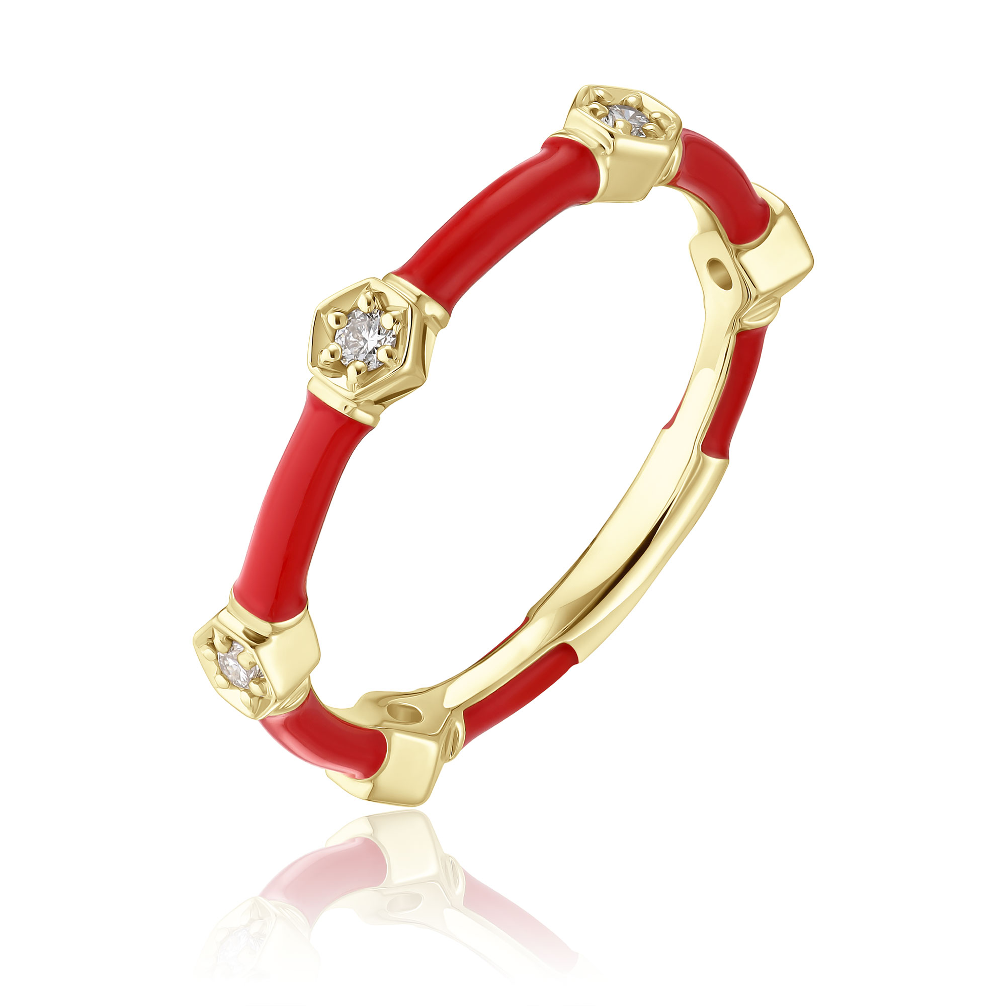 Кольцо из желтого золота с бриллиантами