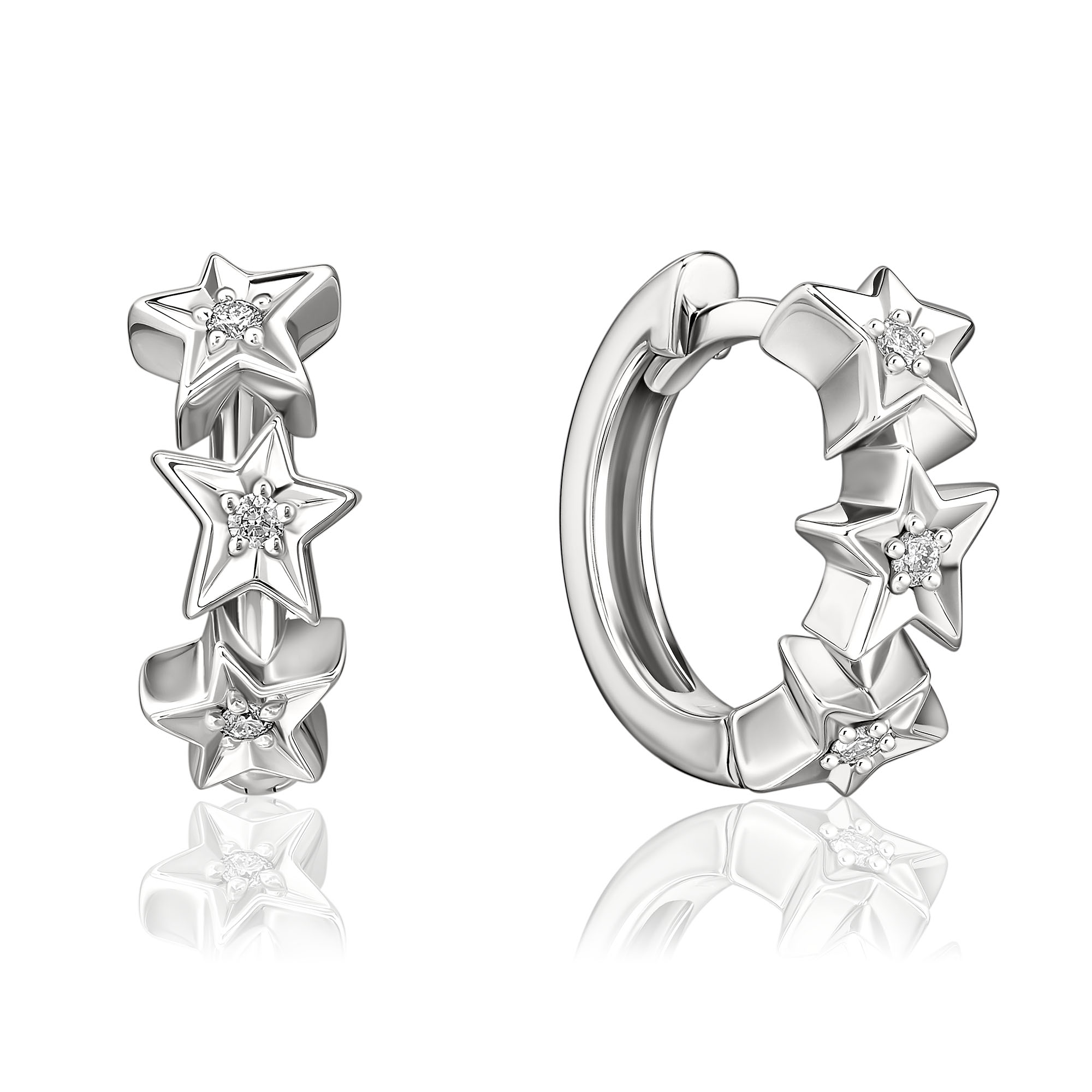 Серьги из белого золота с бриллиантами