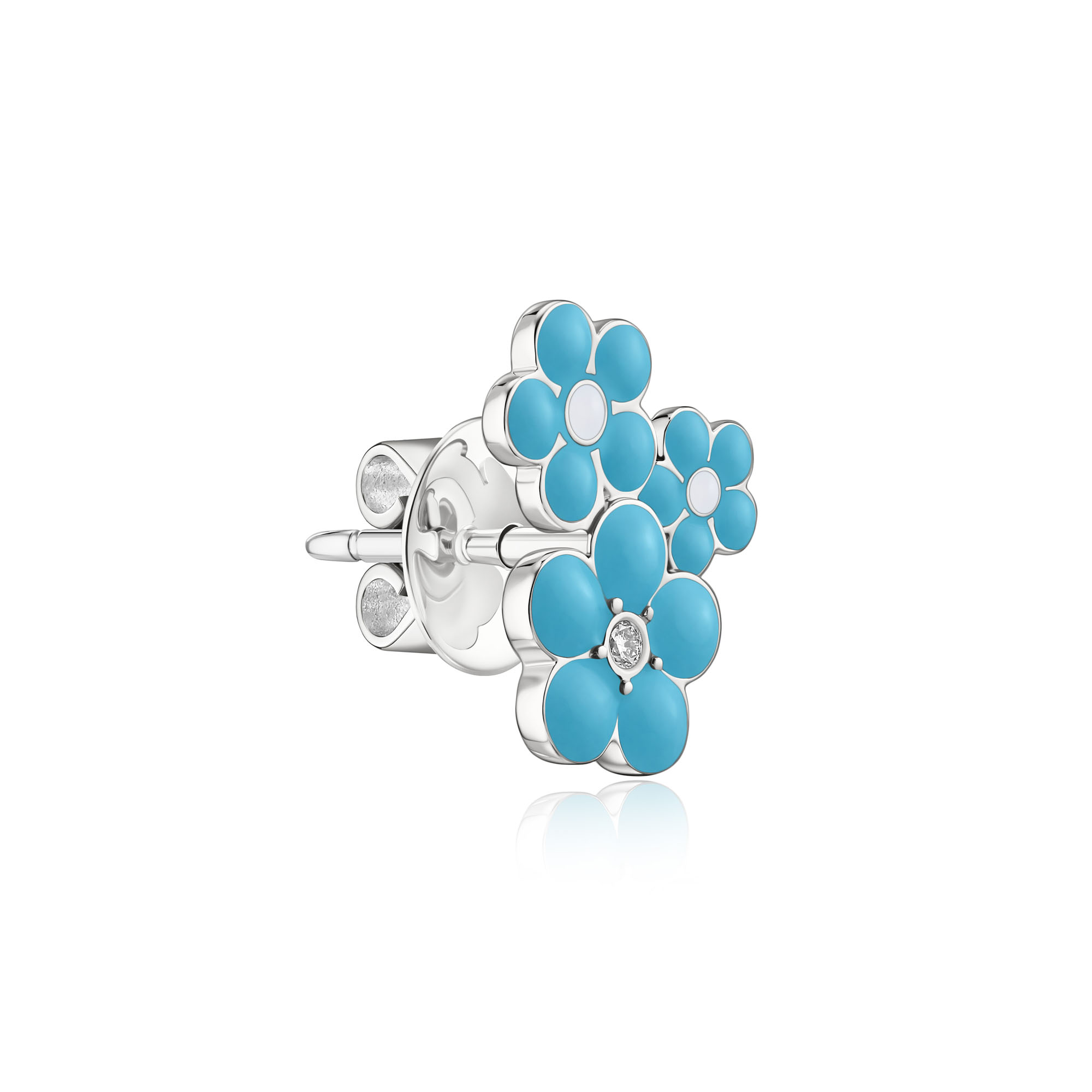 Пусета из белого золота с бриллиантом