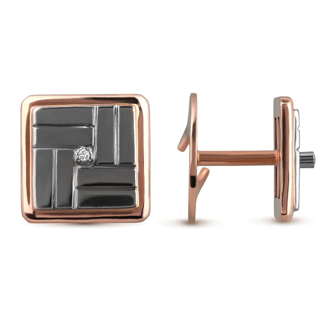 Запонки из красного золота с бриллиантами