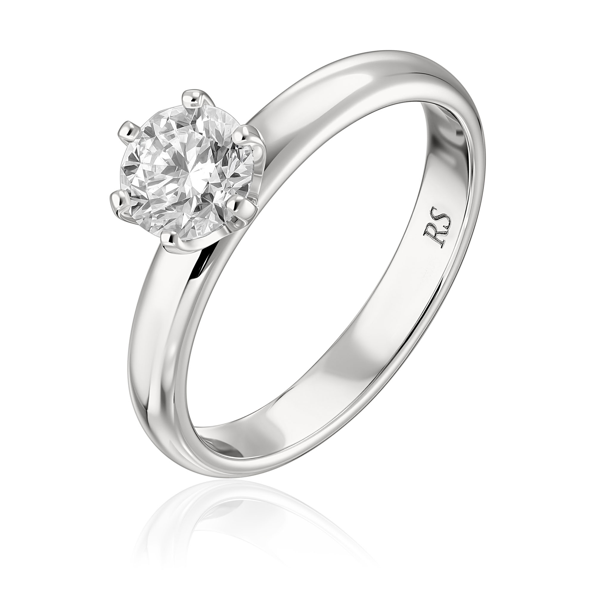 Кольцо из белого золота с бриллиантом