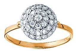 Кольцо из красного золота с фианитами