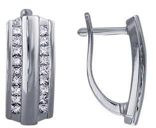 Серьги из белого золота с бриллиантами