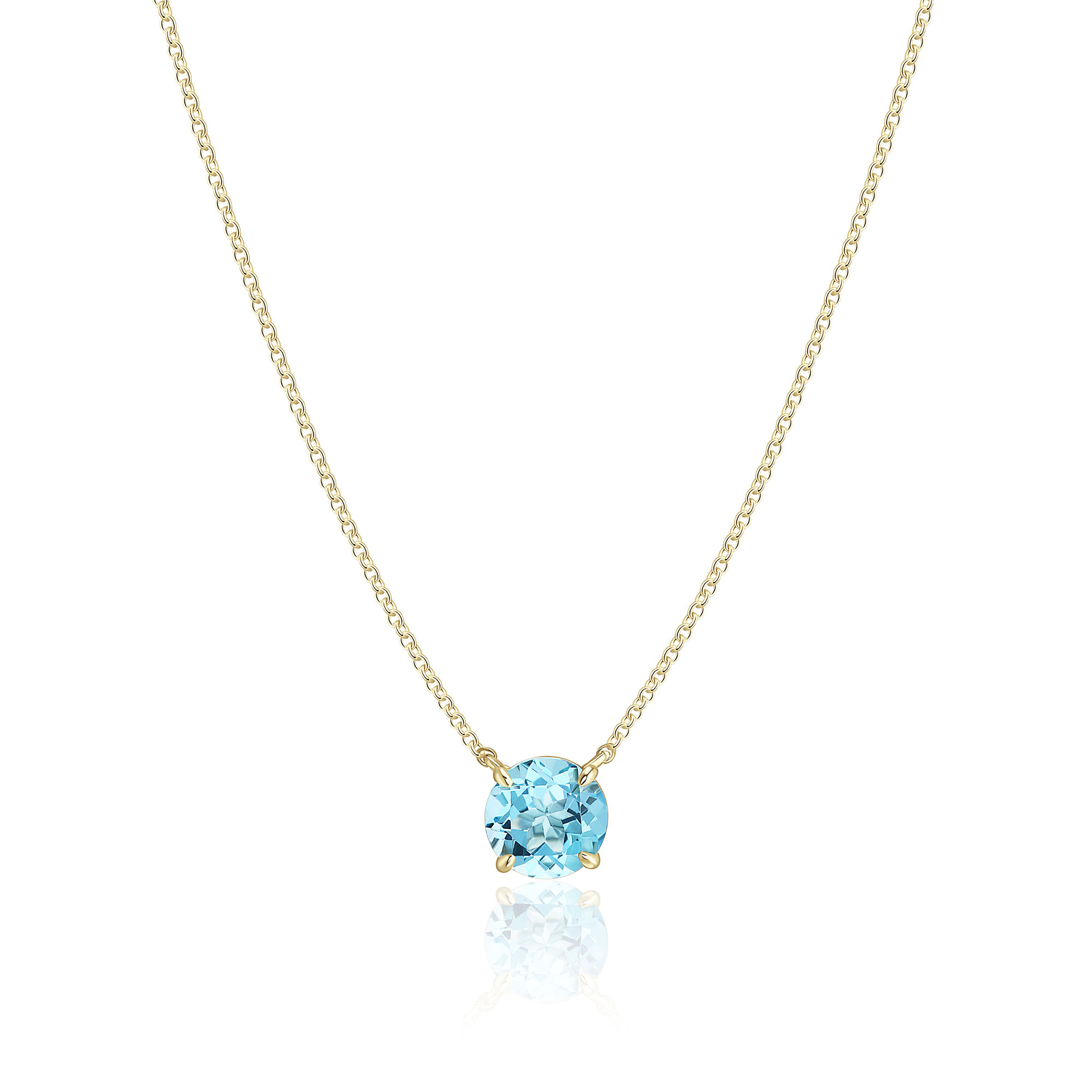 Колье из желтого золота с топазом и бриллиантом