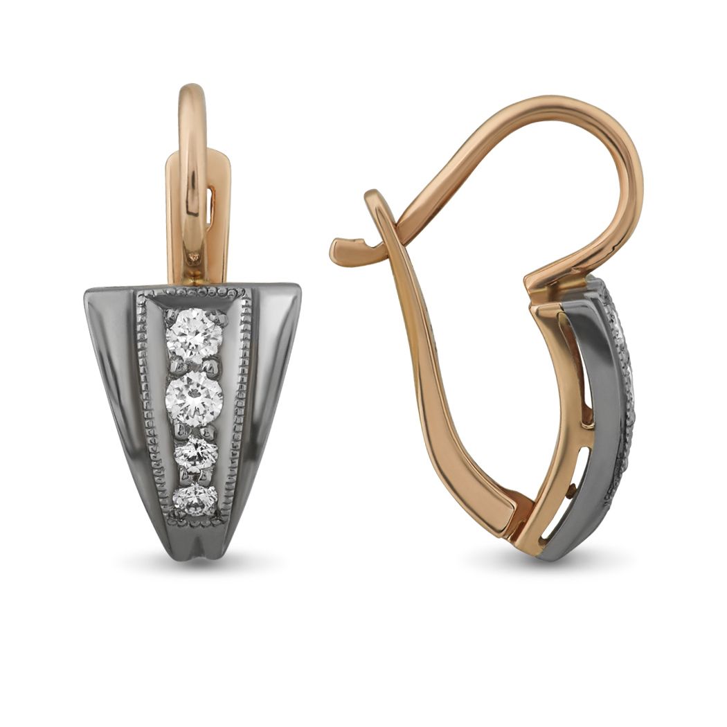 Серьги из красного золота с бриллиантами