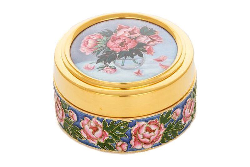 Шкатулка «Пионы» из серебра