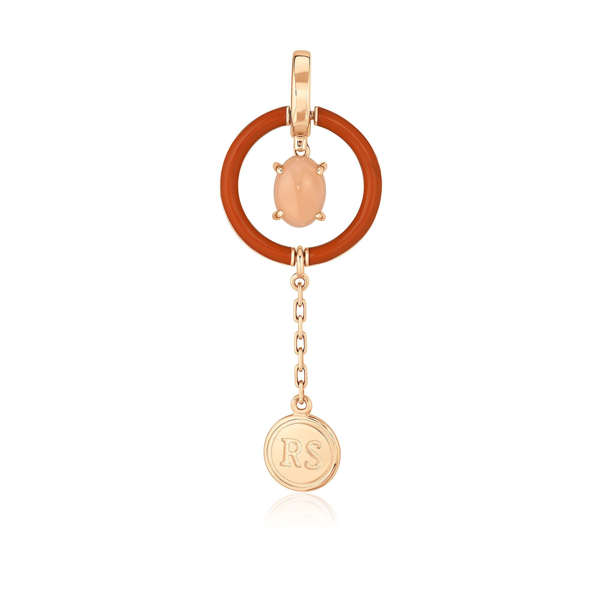 Подвеска из желтого золота с кораллом