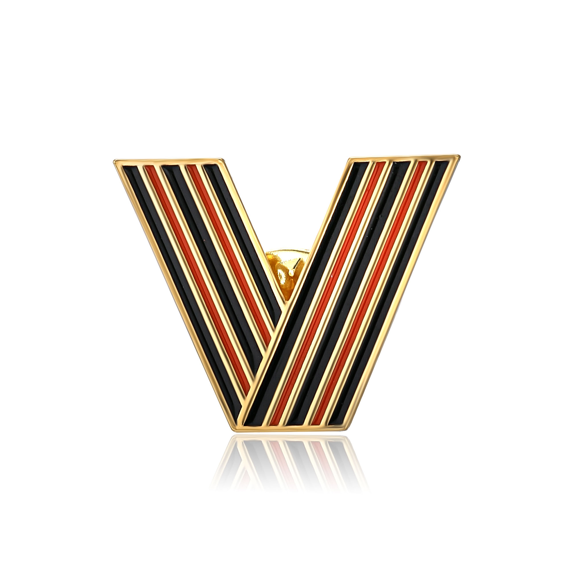 Значок «Георгиевская лента» из серебра