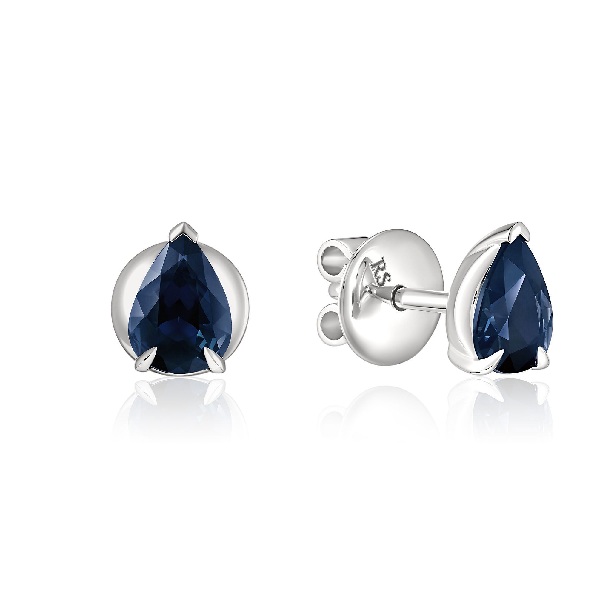 Пусеты из белого золота с сапфирами 1.94 ct