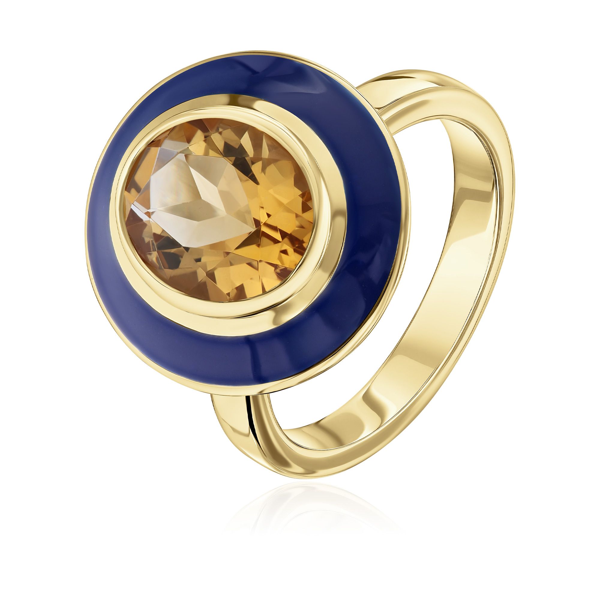 Кольцо из желтого золота с цитрином