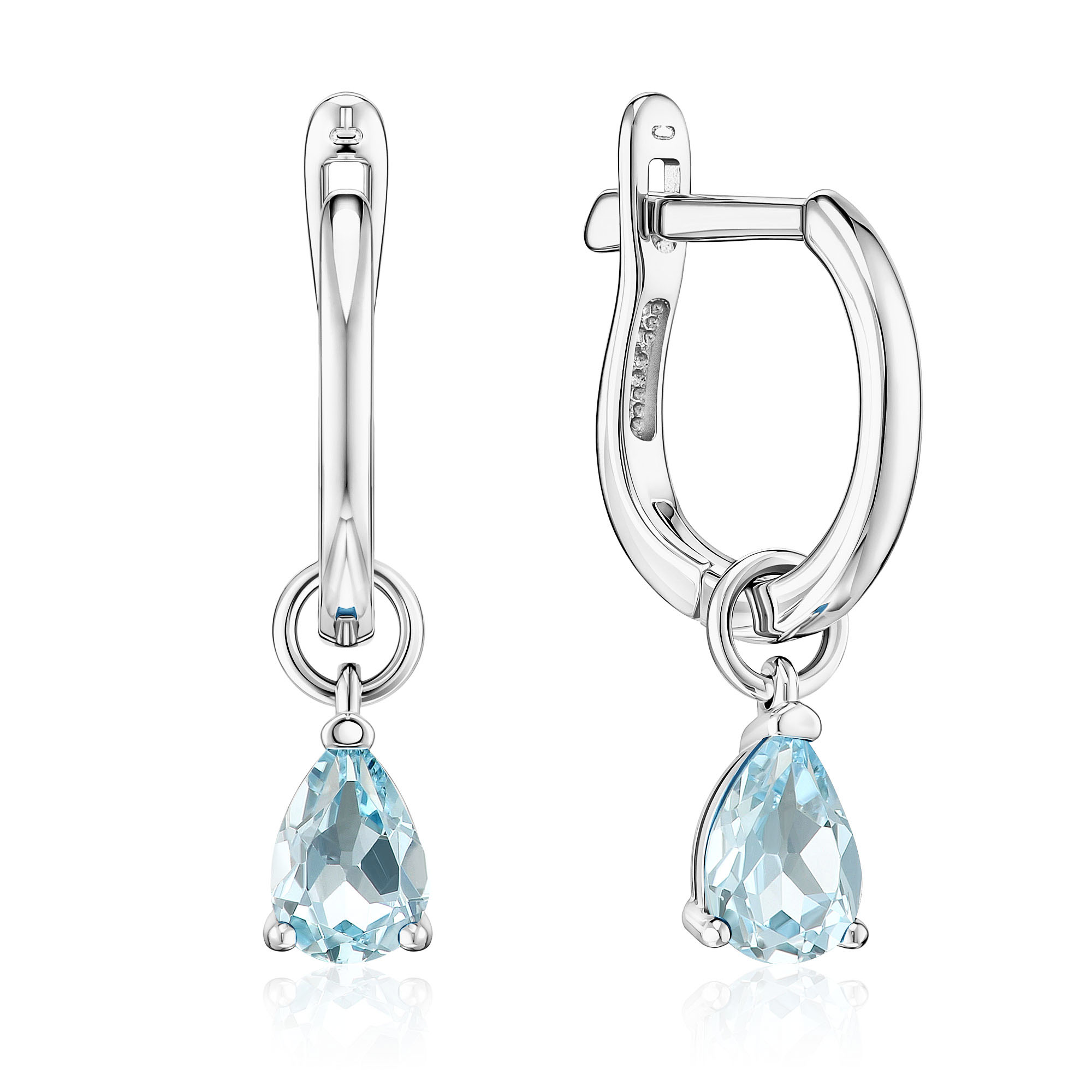 Серьги из белого золота с топазами