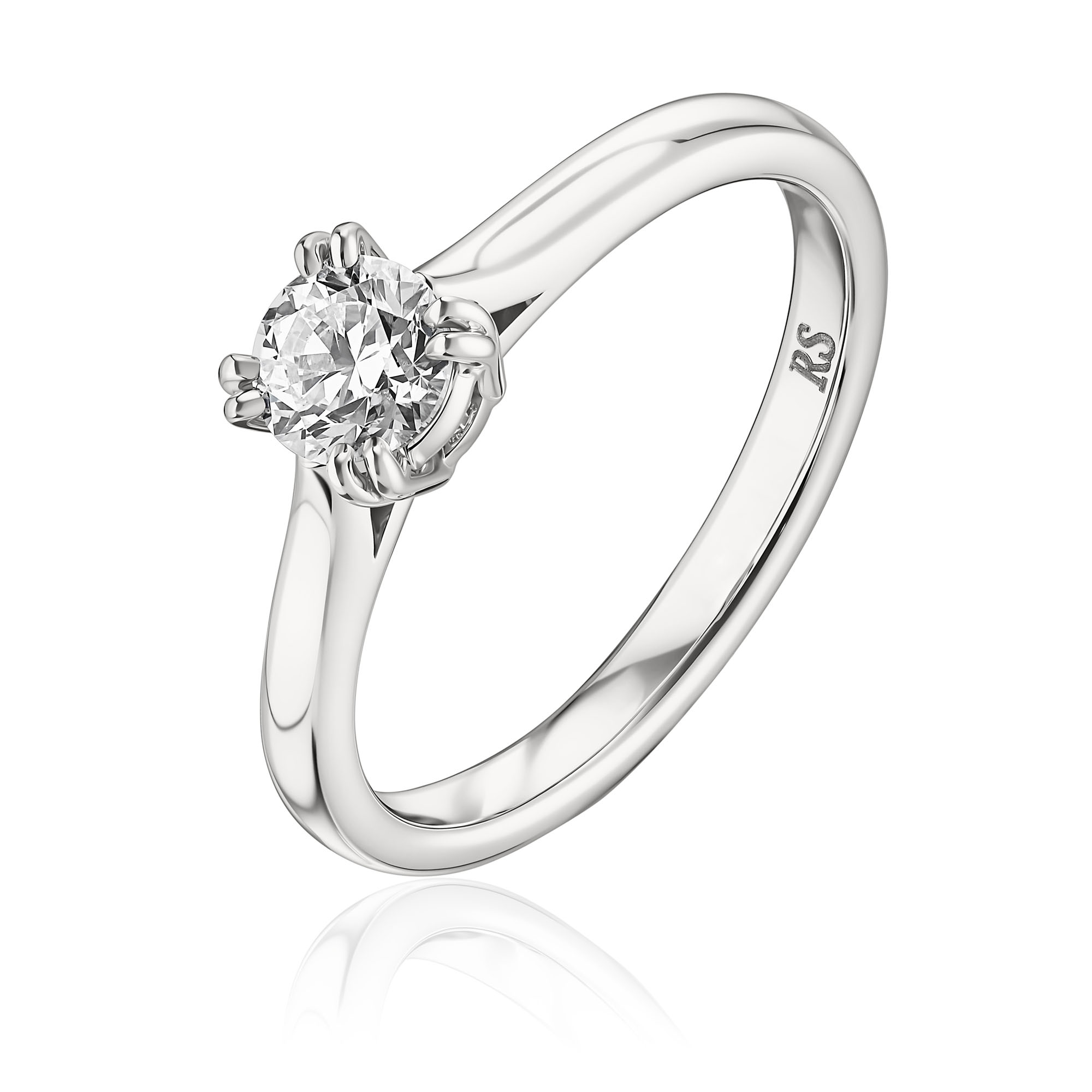 Кольцо из белого золота с бриллиантом