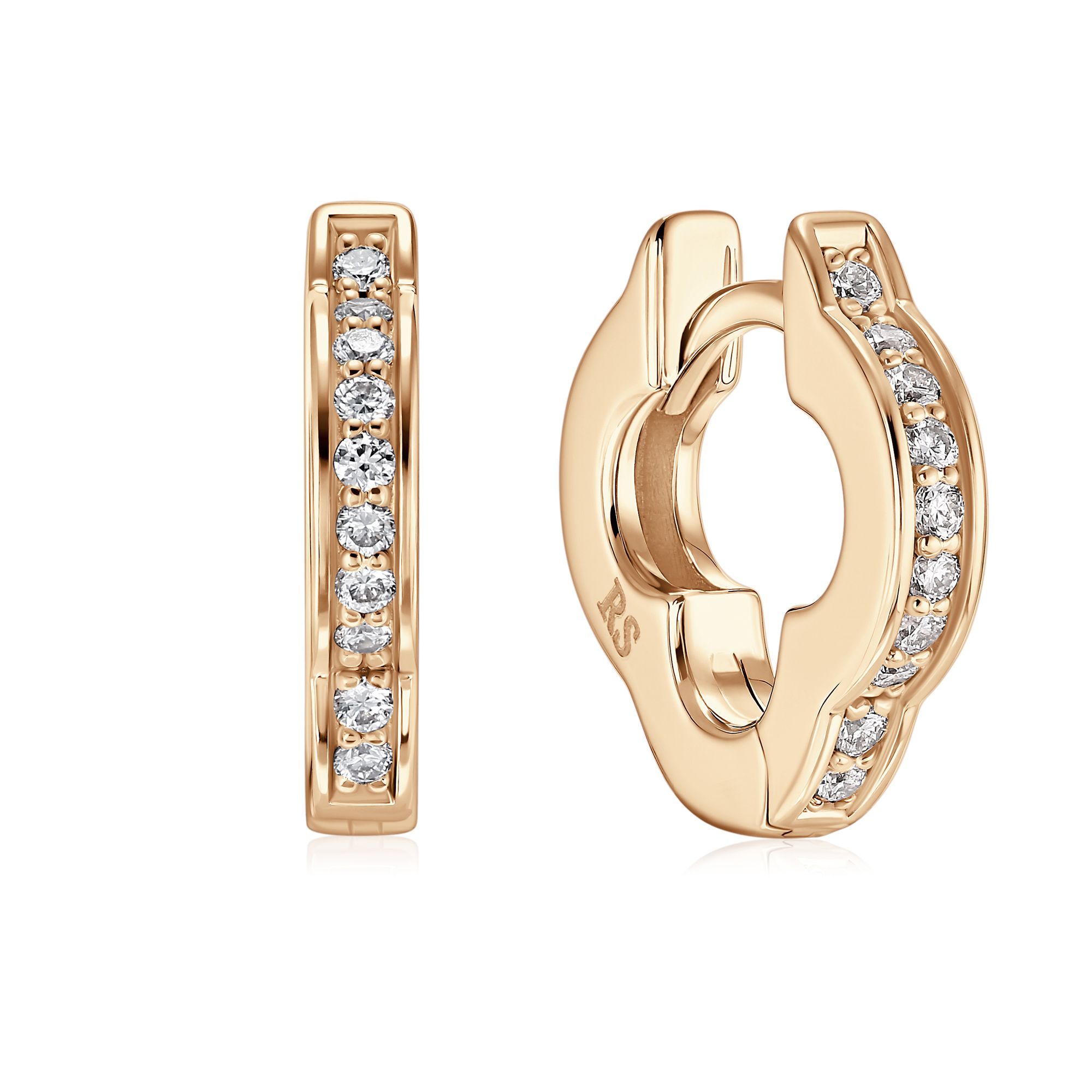 Серьги из красного золота с бриллиантами