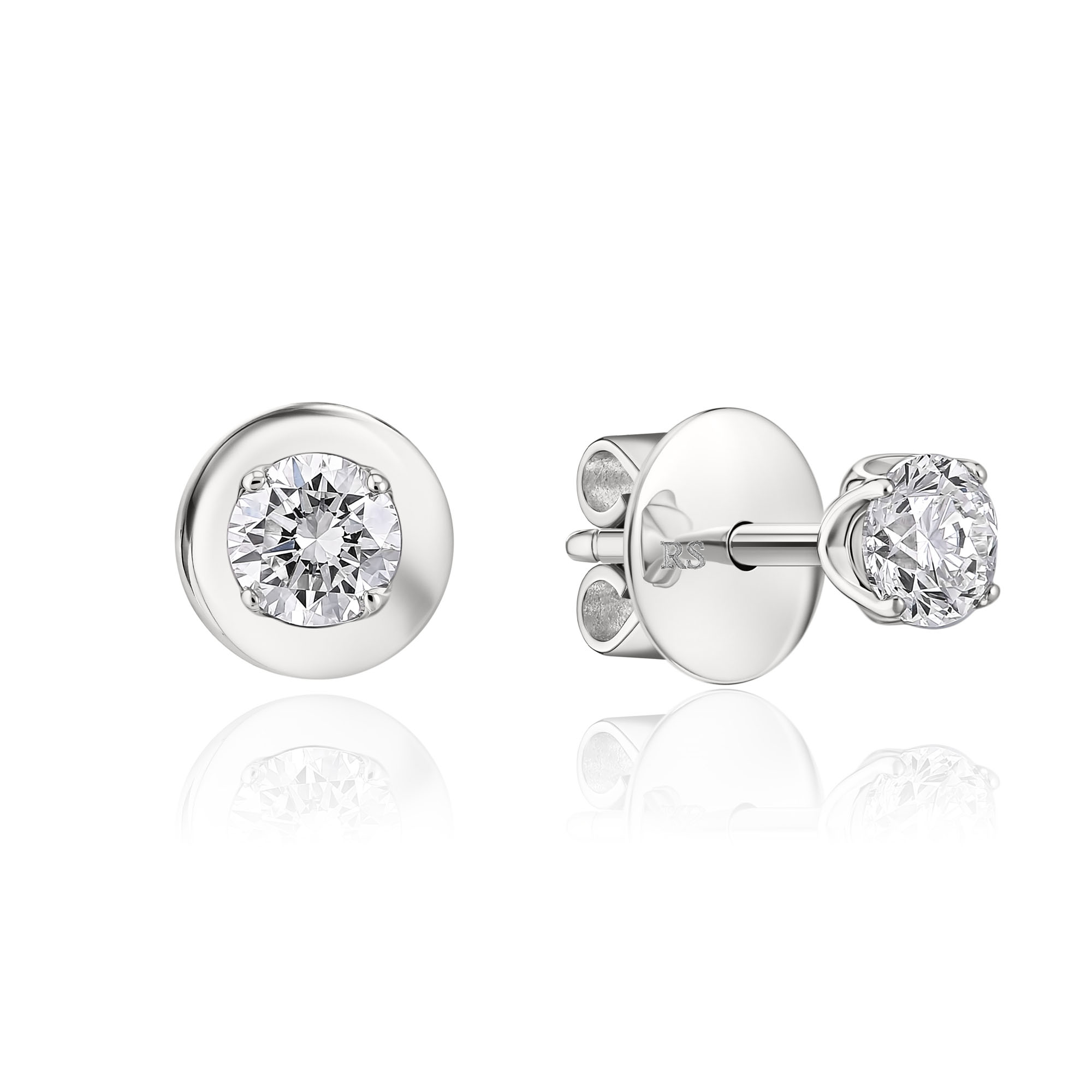 Пусеты из белого золота с бриллиантами