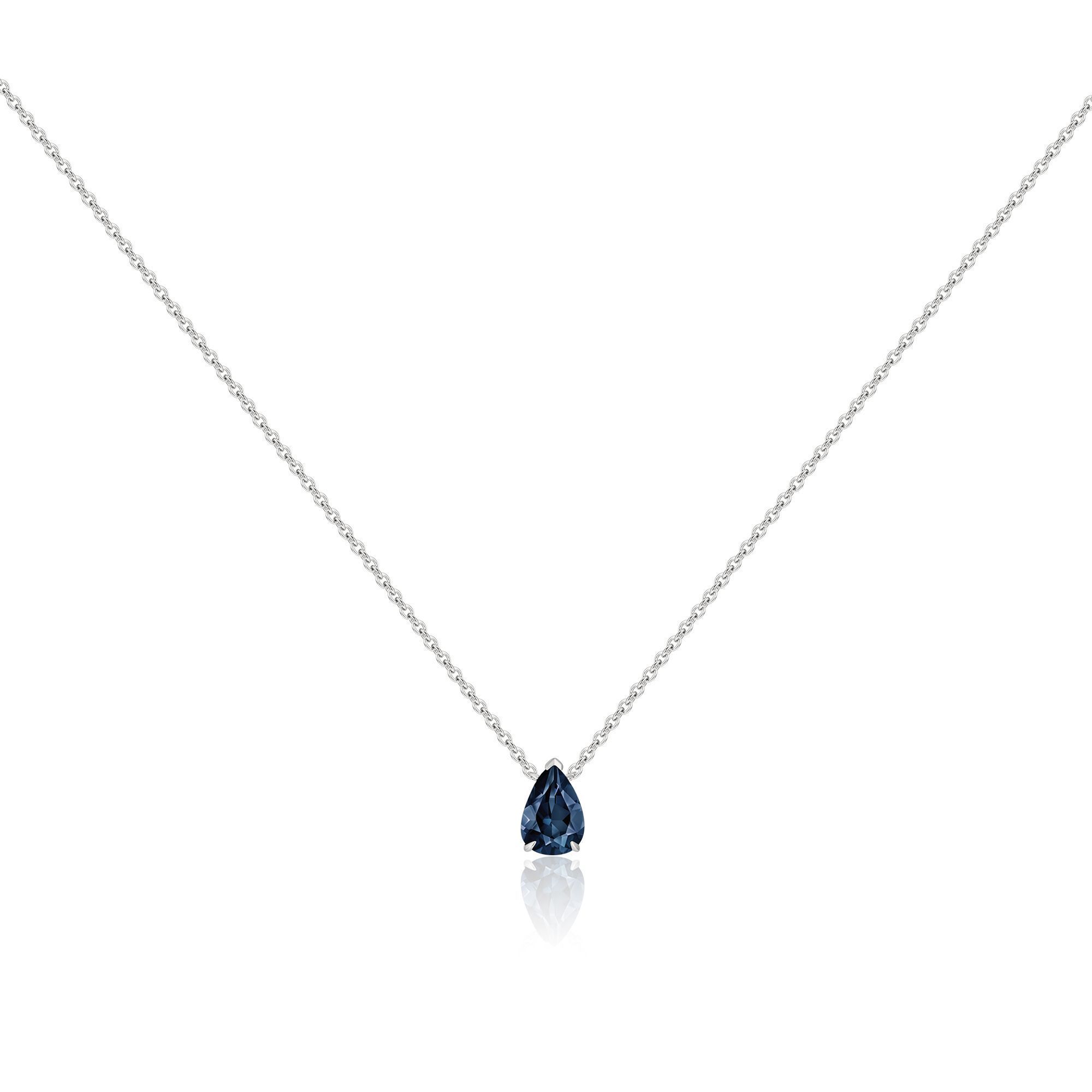 Колье из белого золота с сапфиром 1.16 ct