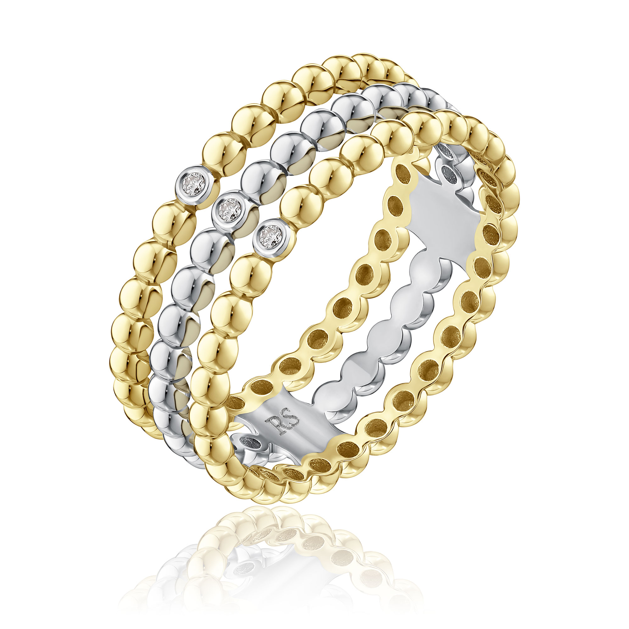 Кольцо из желтого золота с бриллиантами