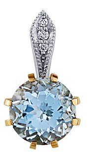 Подвеска из красного золота с бриллиантами и топазом