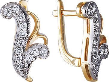 Серьги из красного золота с бриллиантами