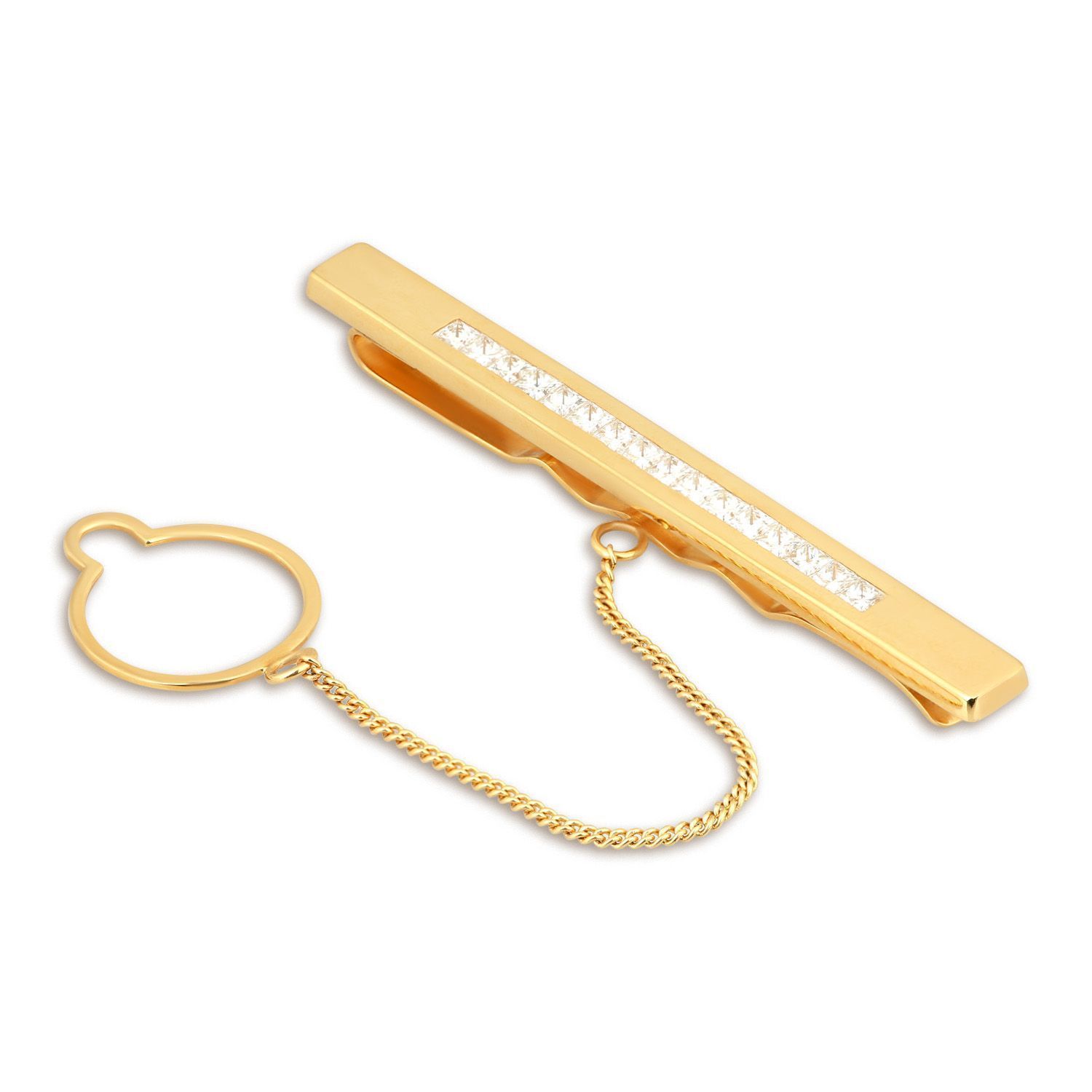 Зажим для галстука из желтого золота с бриллиантами